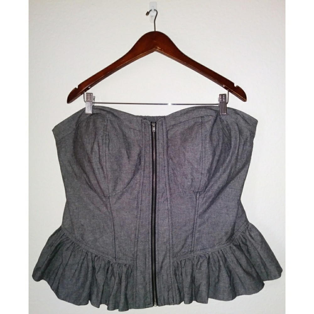 Ashley Stewart Strapless Ruffle Top